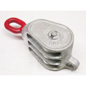 Securefix Direct - 1.5 Ton 5' Red Head gmi Treble Sheave Block With Swivel Eye Galvanised - 18MM Wire Rope Safety Lift Securefix Direct - 1.5 Ton 5' Red Head gmi Treble Sheave Block With Swivel Eye Galvanised - 18MM Wire Rope Safety Lift