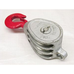 Securefix Direct - 1.5 Ton 5' Red Head gmi Treble Sheave Block With Swivel Hook Galvanised - 18MM Wire Rope Safety Lift Securefix Direct - 1.5 Ton 5' Red Head gmi Treble Sheave Block With Swivel Hook Galvanised - 18MM Wire Rope Safety Lift
