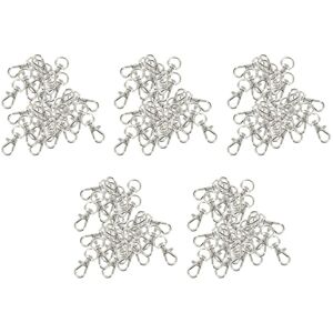 TLILY 150Pcs Swivel Carabiners Keychain Silver Color TLILY 150Pcs Swivel Carabiners Keychain Silver Color