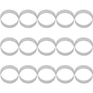 TLILY 15Pcs 6cm Circular Tart Ring Dessert Stainless Steel Perforation Fruit Pie Quiche Cake Mousse Mold Kitchen Baking Mould TLILY 15Pcs 6cm Circular Tart Ring Dessert Stainless Steel Perforation Fruit Pie Quiche Cake Mousse Mold Kitchen Baking Mould
