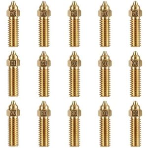 TLILY 15Pcs Brass Nozzles Kit, K1 Nozzle Kit for 3D Printer Parts & Accessories K1, Max TLILY 15Pcs Brass Nozzles Kit, K1 Nozzle Kit for 3D Printer Parts & Accessories K1, Max