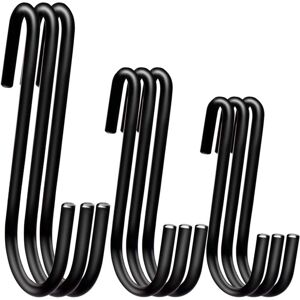 (15pcs, Small+M+XL, Black)15 Pack Heavy Duty S Hooks 3 Sizes S Shaped Hanging Hooks Large Hanger for Kitchen Bathroom Bedroom Office (15pcs, Small+M+XL, Black)15 Pack Heavy Duty S Hooks 3 Sizes S Shaped Hanging Hooks Large Hanger for Kitchen Bathroom Bedroom Office