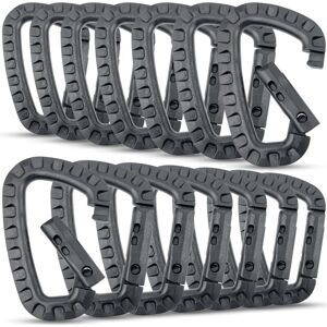 BEIJIYI 15pcs Tactical Carabiner, Black PVC Plastic Climbing Carabiner, Keychain Carabiner for Sports, Backpack, Dog Leash, Camping, Fishing, Travel BEIJIYI 15pcs Tactical Carabiner, Black PVC Plastic Climbing Carabiner, Keychain Carabiner for Sports, Backpack, Dog Leash, Camping, Fishing, Travel