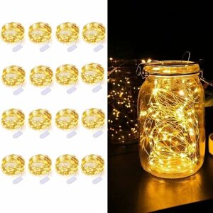 YOYO 16 Pack 10 Feet 30 led String Lights, Silver Wire, Warm White Weddings, Centerpieces, Table Decorations diy, Christmas, Father's Day (Mason jar not YOYO 16 Pack 10 Feet 30 led String Lights, Silver Wire, Warm White Weddings, Centerpieces, Table Decorations diy, Christmas, Father's Day (Mason jar not