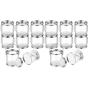 TLILY 16 Pack Clear Paint Pots with Metal Lids and Handle Decorative Clear Plastic Storage Bucket TLILY 16 Pack Clear Paint Pots with Metal Lids and Handle Decorative Clear Plastic Storage Bucket