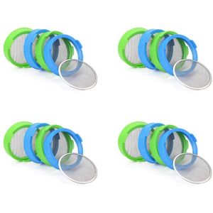 TLILY 16 Pack Sprouting Lids, Plastic Sprouting Lids with Stainless Steel Screen for Wide Mouth Mason Jars, Sprout Maker TLILY 16 Pack Sprouting Lids, Plastic Sprouting Lids with Stainless Steel Screen for Wide Mouth Mason Jars, Sprout Maker