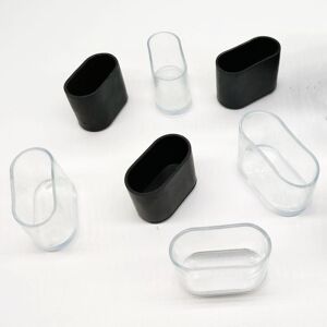 Alwaysh - 16 pieces oval end caps for table and chair, 15 30 mm, Black Alwaysh - 16 pieces oval end caps for table and chair, 15 30 mm, Black