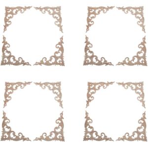 Tlily - 16 Pieces Wood Carved Corner Onlay Applique Unpainted Frame Cupboard Cabinet Decal for Home Furniture Decoration 15cm Tlily - 16 Pieces Wood Carved Corner Onlay Applique Unpainted Frame Cupboard Cabinet Decal for Home Furniture Decoration 15cm