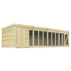 16ft x 4ft Dog Kennel and Run - Wood - L127 x W474 x H127 cm 16ft x 4ft Dog Kennel and Run - Wood - L127 x W474 x H127 cm