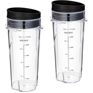Tlily - 16Oz Replacement Cups for QB3001SS Fit Compact Personal Blender, with Lids- 2 Pack Tlily - 16Oz Replacement Cups for QB3001SS Fit Compact Personal Blender, with Lids- 2 Pack