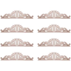 Tlily - 16Pcs Left + Right (Each 8Pcs) Vintage Wood Carved Corner Onlay Furniture Wall Decor Unpainted Frame Applique Tlily - 16Pcs Left + Right (Each 8Pcs) Vintage Wood Carved Corner Onlay Furniture Wall Decor Unpainted Frame Applique