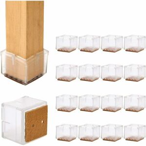 DEWDAT 16Pcs Silicone Chair Leg Floor Protectors, Table Leg Caps Rubber Feet Pads Anti-Slip (Square 42-48mm) DEWDAT 16Pcs Silicone Chair Leg Floor Protectors, Table Leg Caps Rubber Feet Pads Anti-Slip (Square 42-48mm)