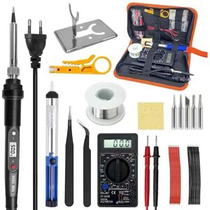 SJQKA 17Pcs Soldering Iron Kit - 80W Fast Ceramic Heating Soldering Gun Premium LED Digital Soldering Iron Adjustable Temperature Soldering Gun Kit SJQKA 17Pcs Soldering Iron Kit - 80W Fast Ceramic Heating Soldering Gun Premium LED Digital Soldering Iron Adjustable Temperature Soldering Gun Kit