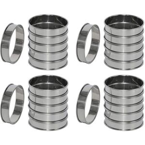 TLILY 18 Pack 4 Inch Double Rolled English Muffin Rings, Stainless Steel Crumpet, Round TLILY 18 Pack 4 Inch Double Rolled English Muffin Rings, Stainless Steel Crumpet, Round