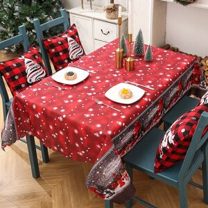 CYSLMUK 180 x 150 cm Christmas Tablecloths Rectangular Red Christmas Dining Table Cover, Large Washable Christmas Dinner Table Runners for Garden Table CYSLMUK 180 x 150 cm Christmas Tablecloths Rectangular Red Christmas Dining Table Cover, Large Washable Christmas Dinner Table Runners for Garden Table
