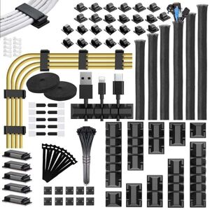 MUMU 188 Cable Management Sets, 6 Cable Sleeves, 50 Self-Adhesive Cable Ties, 100 Cable Ties, 10 Sockets, 20 Cable Ties + 2 Cable Ties, Extension Cable MUMU 188 Cable Management Sets, 6 Cable Sleeves, 50 Self-Adhesive Cable Ties, 100 Cable Ties, 10 Sockets, 20 Cable Ties + 2 Cable Ties, Extension Cable