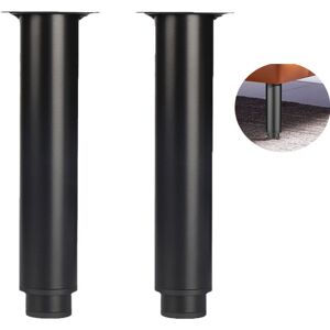 CSPARKV 18cm Adjustable Kitchen Legs, Black, 2 Pieces Adjustable Furniture Legs, Adjustable Height is 0-150mm, Round Metal Stainless Steel Sofa Leg Table CSPARKV 18cm Adjustable Kitchen Legs, Black, 2 Pieces Adjustable Furniture Legs, Adjustable Height is 0-150mm, Round Metal Stainless Steel Sofa Leg Table