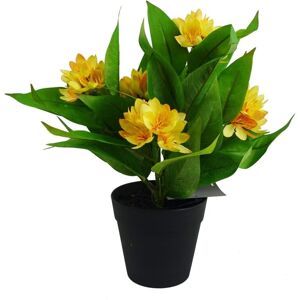 Leaf 18cm Artificial Freesia Plant Yellow Flowering Leaf 18cm Artificial Freesia Plant Yellow Flowering