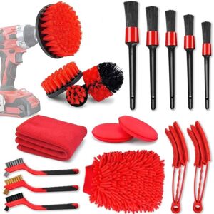 TINOR 18Pcs Car Cleaning Tool Kit with Car Detailing Brush Set, Auto Detailing Drill Brush Set, Car Cleaning Kit for Cleaning Wheels, Dashboard, Interior, TINOR 18Pcs Car Cleaning Tool Kit with Car Detailing Brush Set, Auto Detailing Drill Brush Set, Car Cleaning Kit for Cleaning Wheels, Dashboard, Interior,
