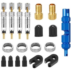 Csparkv - 19 Pcs Presta to Schrader Valve Adapter Presta Bike Valve Adapter Converter Presta Valve Cap and Universal Bike Valve Wrench Nut Silver Csparkv - 19 Pcs Presta to Schrader Valve Adapter Presta Bike Valve Adapter Converter Presta Valve Cap and Universal Bike Valve Wrench Nut Silver