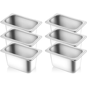 TLILY 1/9 Size 4 Inch Deep Hotel Pans Anti Clogging Stainless Steel Steam Table Commercial Metal Food Catering Trays TLILY 1/9 Size 4 Inch Deep Hotel Pans Anti Clogging Stainless Steel Steam Table Commercial Metal Food Catering Trays