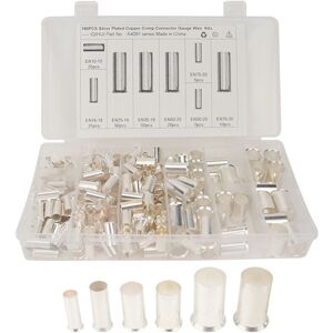Tlily - 190 Pcs (awg 8 6 4 2 1 2/0) 2/0-8 Gauge Wire Ferrules Kits Plated Copper Crimp Connector Ferrules Pin Cord End Tlily - 190 Pcs (awg 8 6 4 2 1 2/0) 2/0-8 Gauge Wire Ferrules Kits Plated Copper Crimp Connector Ferrules Pin Cord End