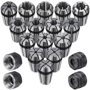 TLILY 19Pc ER11 Spring Collet Set M14 Thread Clamping Nuts for cnc Engraving Milling,1.0-7.0mm and 1/4,1/8 TLILY 19Pc ER11 Spring Collet Set M14 Thread Clamping Nuts for cnc Engraving Milling,1.0-7.0mm and 1/4,1/8