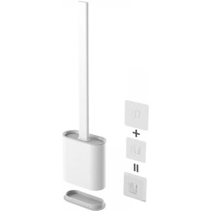 Cyslmuk - 1pc Toilet Brush: Super hygienic white silicone flexible toilet brush, soft plastic household toilet brush with base. Cyslmuk - 1pc Toilet Brush: Super hygienic white silicone flexible toilet brush, soft plastic household toilet brush with base.