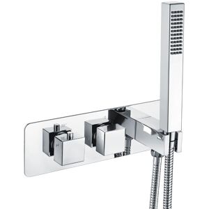 NES HOME 2 Dial 2 Way Square Thermostatic Concealed Valve Diverter & Shower Handset NES HOME 2 Dial 2 Way Square Thermostatic Concealed Valve Diverter & Shower Handset