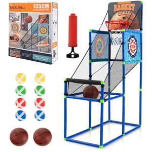 Costway - Kids Basketball Arcade Game 2-in-1 Indoor Outdoor Basketball & Sticky Balls Game Costway - Kids Basketball Arcade Game 2-in-1 Indoor Outdoor Basketball & Sticky Balls Game