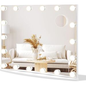 COSTWAY 2 in 1 Tabletop & Wall Mounted Makeup Mirror Vanity Mirror w/18 LED Lights COSTWAY 2 in 1 Tabletop & Wall Mounted Makeup Mirror Vanity Mirror w/18 LED Lights