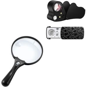 Tlily - 2 Pack 30X 60X 90X Jewelers Loupe Bundle with 10X 20X 45X Large Magnifying Glass Light for Seniors Reading Tlily - 2 Pack 30X 60X 90X Jewelers Loupe Bundle with 10X 20X 45X Large Magnifying Glass Light for Seniors Reading