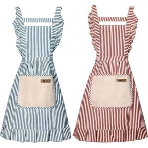 Groofoo - 2 Pack Adjustable Kitchen Apron Cooking Apron For Women For Men With Pockets Work Apron Grill Restaurant Groofoo - 2 Pack Adjustable Kitchen Apron Cooking Apron For Women For Men With Pockets Work Apron Grill Restaurant