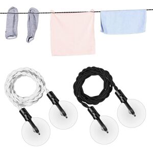 Linghhang - 2 Pack (Black + White) Travel Clothesline Portable Retractable Clothesline with Hook and Suction Cup Cruise Essentials Camping Linghhang - 2 Pack (Black + White) Travel Clothesline Portable Retractable Clothesline with Hook and Suction Cup Cruise Essentials Camping
