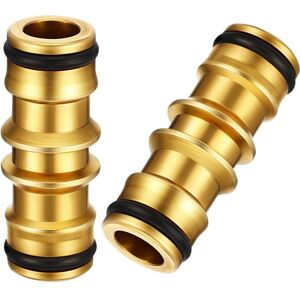 Gotrays - 2 Pack Brass Garden Hose Connector for Garden Hose Tap (Double Male Brass Connector) Gotrays - 2 Pack Brass Garden Hose Connector for Garden Hose Tap (Double Male Brass Connector)