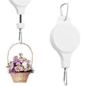Memkey - 2 Pack Hanging Basket Casters Retractable Adjustable Heavy Duty with 3 White Ceiling Hooks for Hanging Plant Baskets Memkey - 2 Pack Hanging Basket Casters Retractable Adjustable Heavy Duty with 3 White Ceiling Hooks for Hanging Plant Baskets