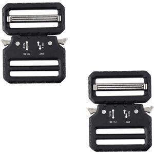 MEMKEY 2 Pack Heavy Duty Military Grade Black Zinc Alloy Tactical Belt Buckle with Double Adjustable Metal Buckle (39mm) MEMKEY 2 Pack Heavy Duty Military Grade Black Zinc Alloy Tactical Belt Buckle with Double Adjustable Metal Buckle (39mm)