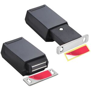 Tlily - 2 Pack Heavy Duty Push Latch & Lock for Hidden Door Touch Latches and Catch Magnet Release Drawer Pull Tip, Black Tlily - 2 Pack Heavy Duty Push Latch & Lock for Hidden Door Touch Latches and Catch Magnet Release Drawer Pull Tip, Black