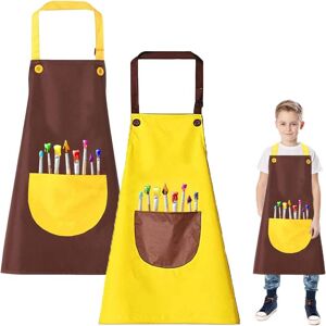 HÉLOISE 2 Pack Kids Painting Apron with Pocket, Waterproof for Cooking, Painting, Baking, Gardening, diy HÉLOISE 2 Pack Kids Painting Apron with Pocket, Waterproof for Cooking, Painting, Baking, Gardening, diy