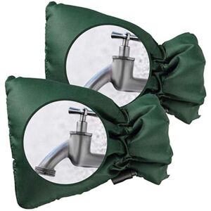CYSLMUK 2 Pack Outdoor Faucet Covers - Thick Outdoor Faucet Frost Protection - Waterproof - Green, 21 x 17 cm CYSLMUK 2 Pack Outdoor Faucet Covers - Thick Outdoor Faucet Frost Protection - Waterproof - Green, 21 x 17 cm