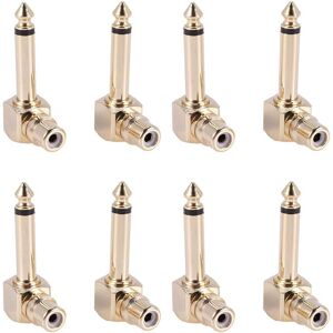 Tlily - 2-PACK rca Female Jack to 1/4' Mono Male Plug Right Angle Gold Audio Adapter X4 I137246 Tlily - 2-PACK rca Female Jack to 1/4' Mono Male Plug Right Angle Gold Audio Adapter X4 I137246