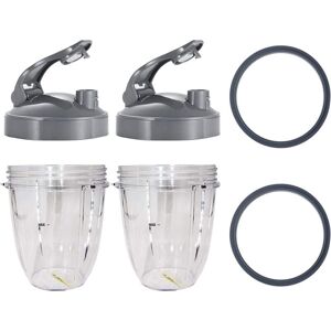 Tlily - 2 Pack Replacement 18oz Cups with Two Flip Top To Go Lid and Rubber Seals, for NutriBullet 600w/900w Blender Accessory Tlily - 2 Pack Replacement 18oz Cups with Two Flip Top To Go Lid and Rubber Seals, for NutriBullet 600w/900w Blender Accessory