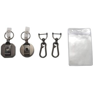 TLILY 2 Pack Retractable Badge Holder Reel, ID Holder, Keychain with Belt Clip Pcs Card TLILY 2 Pack Retractable Badge Holder Reel, ID Holder, Keychain with Belt Clip Pcs Card