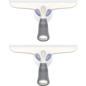 BEIJIYI 2-Pack Silicone Window Squeegee with Suction Cup Mount, Bathroom Shower Window Squeegee, Multi-Purpose Squeegee for Car Windshields, Windows, White BEIJIYI 2-Pack Silicone Window Squeegee with Suction Cup Mount, Bathroom Shower Window Squeegee, Multi-Purpose Squeegee for Car Windshields, Windows, White
