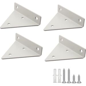 CYSLMUK 4 Pack Triangle Shelf Brackets, Wall Mounted Bracket for Garden Kitchen Living Room, Load 20kg with Screws, White-Wall Shelf CYSLMUK 4 Pack Triangle Shelf Brackets, Wall Mounted Bracket for Garden Kitchen Living Room, Load 20kg with Screws, White-Wall Shelf
