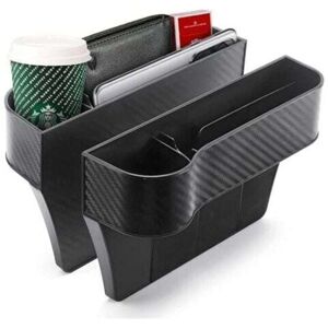 Mumu - 2 Packs Car Seat Side Organizer, Console Side Pocket, Multifunctional Storage Box with Cup Holder, Auto Interior Accessories (Black) Mumu - 2 Packs Car Seat Side Organizer, Console Side Pocket, Multifunctional Storage Box with Cup Holder, Auto Interior Accessories (Black)