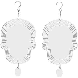 TLILY 2 Pcs 10 Inch Sublimation Wind Spinners Blanks 3D Double Sided Sculpture Hanging Spinner for Garden Decor TLILY 2 Pcs 10 Inch Sublimation Wind Spinners Blanks 3D Double Sided Sculpture Hanging Spinner for Garden Decor