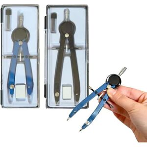 Csparkv - 2 pcs Quick Adjust Compass with Refill and Eraser, Metal Compass, Drawing Compass for Geometry, Students, Teachers, Artists Csparkv - 2 pcs Quick Adjust Compass with Refill and Eraser, Metal Compass, Drawing Compass for Geometry, Students, Teachers, Artists