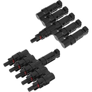 Tinor - 2 Pcs Solar Panel Cable Connectors, 5 to 1 Photovoltaic Cable Branch Connector Pipe Connection for Solar Energy Panel Tinor - 2 Pcs Solar Panel Cable Connectors, 5 to 1 Photovoltaic Cable Branch Connector Pipe Connection for Solar Energy Panel