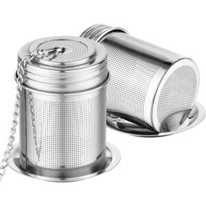 Linghhang - 2 Pcs Tea Infusers, Tea Infuser Set with Ultra Fine Mesh Tea Ball Strainer, 18/8 Stainless Steel Threaded Connector, with Extended Chain Linghhang - 2 Pcs Tea Infusers, Tea Infuser Set with Ultra Fine Mesh Tea Ball Strainer, 18/8 Stainless Steel Threaded Connector, with Extended Chain